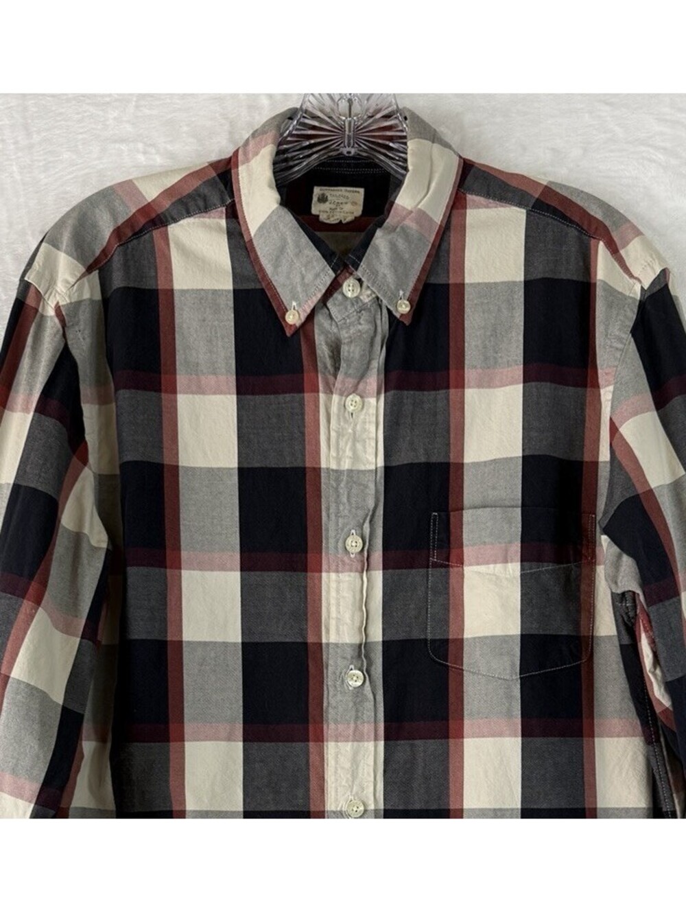 J Crew Sunwashed Oxford Shirt Medium Mens Button Up Long Sleeve